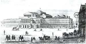 View of the Grand Theatre, Warsaw, engraved by Adam Pilinski